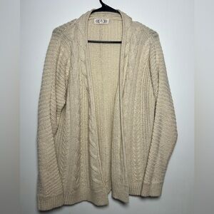 Pink Rose Cream Cable Knit Cardigan